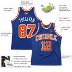 Custom Name and Number Personalized Royal Orange-Gray Basketball Jersey - Authentic Throwback Personalized Royal Orange-Gray