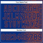 Custom Name and Number Personalized Bomber Varsity Jacket with Royal Orange Halftone 3D Pattern Design Personalized Royal