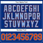 Custom Name Number Performance Vapor Golf Polo Shirt - Royal Orange Light Blue Personalized Royal Orange-Light Blue Performance