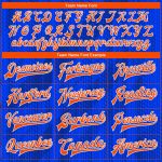 Personalized Custom Name Number Royal Orange Navy 3D Pattern Varsity Letterman Bomber Jacket Personalized Royal Orange-Navy