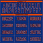 Personalized Soccer Jersey Uniform - Custom Name & Number, Royal Orange Pinstripe Fade Fashion Sublimation Design Personalized