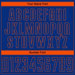 Personalized Soccer Jersey Uniform - Custom Name & Number, Royal Orange Pinstripe Fade Fashion Sublimation Design Personalized