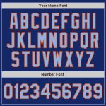 Custom Team Name Number Unisex Softball Jersey Light Blue Royal Orange Pinstripe Two-Button Personalized Royal Orange Pinstripe