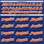 Custom Name and Number Authentic Baseball Jersey - Personalized Orange-White Royal Pinstripe Team Jersey Personalized Royal