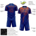 Custom Name and Number Soccer Jersey - Personalized Royal Orange Sublimation Team Uniform Personalized Royal Orange Sublimation