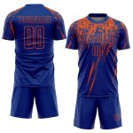 Custom Name and Number Soccer Jersey - Personalized Royal Orange Sublimation Team Uniform Personalized Royal Orange Sublimation