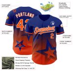 Custom Name and Number Baseball Jersey - Personalized 3D Twinkle Star Design in Royal Orange-White Color Gradient Personalized