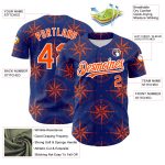 Custom Name and Number Baseball Jersey with Personalized Royal Orange-White 3D Pattern Navigation Compass Design Personalized