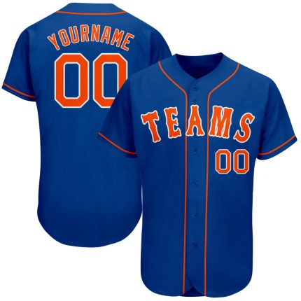 Custom Name and Number Baseball Jersey - Personalized Orange-White Authentic Team Jersey Personalized Royal Orange-White
