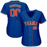 Custom Name and Number Baseball Jersey - Personalized Orange-White Authentic Team Jersey Personalized Royal Orange-White