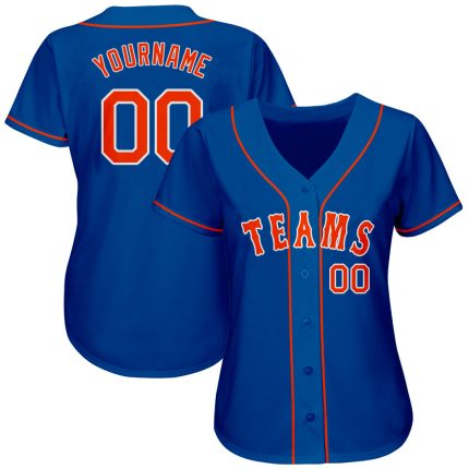 Custom Name and Number Baseball Jersey - Personalized Orange-White Authentic Team Jersey Personalized Royal Orange-White