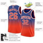 Custom Name Number Basketball Jersey - Personalized Royal Orange White Authentic Fade Fashion Personalized Royal Orange-White