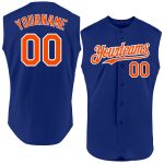 Personalized Baseball Jersey - Authentic Sleeveless in Royal Orange and White Personalized Royal Orange-White Authentic Sleeveless