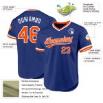 Personalized Authentic Throwback Baseball Jersey in Royal Orange-White Personalized Royal Orange-White Authentic Throwback