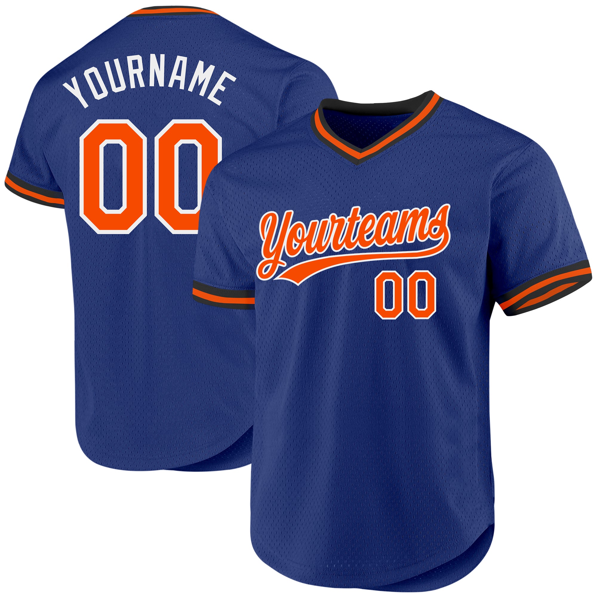 Custom Name Number Personalized Royal Orange-White Baseball Jersey Authentic Throwback Team Jersey Personalized Royal Orange-White