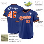 Custom Name Number Personalized Royal Orange-White Baseball Jersey Authentic Throwback Team Jersey Personalized Royal Orange-White