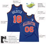 Personalized Royal Orange White Basketball Jersey Authentic Throwback Design Personalized Royal Orange-White Authentic Throwback