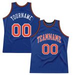 Personalized Royal Orange White Basketball Jersey Authentic Throwback Design Personalized Royal Orange-White Authentic Throwback