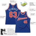 Custom Team Basketball Jersey - Authentic Throwback, Personalized Royal Orange-White with Custom Name and Number Personalized