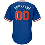 Personalized Authentic Baseball Jersey Shirt - Royal Orange-White Throwback Rib-Knit Personalized Royal Orange-White Authentic