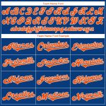 Custom Name & Number MLB Baseball Jersey Shirt - Personalized Royal Orange-White Authentic Throwback Rib-Knit Personalized