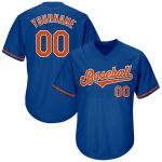 Custom Name & Number MLB Baseball Jersey Shirt - Personalized Royal Orange-White Authentic Throwback Rib-Knit Personalized