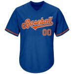 Custom Name & Number MLB Baseball Jersey Shirt - Personalized Royal Orange-White Authentic Throwback Rib-Knit Personalized