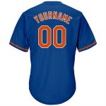 Custom Name & Number MLB Baseball Jersey Shirt - Personalized Royal Orange-White Authentic Throwback Rib-Knit Personalized