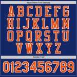Personalized Varsity Letterman Jacket in Royal Orange and White, Full-Snap Bomber Design Personalized Royal Orange-White