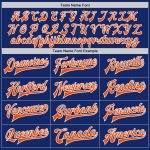 Custom Name and Number Royal Orange White Bomber Varsity Letterman Jacket - Personalized Two Tone Full-Snap Jacket Personalized
