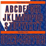 Custom Soccer Jersey with Personalized Name and Number - Royal Orange-White Curve Lines Design Personalized Royal Orange-White