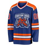 Custom Personalized Orange and White Hockey Jersey - Unique Team Apparel Personalized Royal Orange-White Hockey Jersey