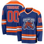 Custom Personalized Orange and White Hockey Jersey - Unique Team Apparel Personalized Royal Orange-White Hockey Jersey