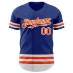 Custom Name and Number Baseball Jersey - Authentic Royal Orange-White Team Jersey Personalized Royal Orange-White Line Authentic