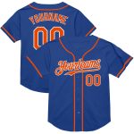 Custom Team Name and Number Personalized Orange-White Mesh Authentic Throwback Baseball Jersey Personalized Royal Orange-White