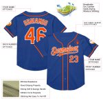 Custom Team Name and Number Personalized Orange-White Mesh Authentic Throwback Baseball Jersey Personalized Royal Orange-White