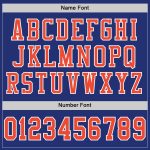 Custom Name and Number Personalized Royal Orange-White Mesh Football Jersey - Authentic Throwback Design Personalized Royal