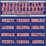 Custom Name and Number Personalized Royal Orange-White Mesh Football Jersey - Authentic Throwback Design Personalized Royal