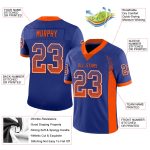 Customizable Orange-White Mesh Football Jersey with Personalized Name and Number - Drift Fashion Team Apparel Personalized