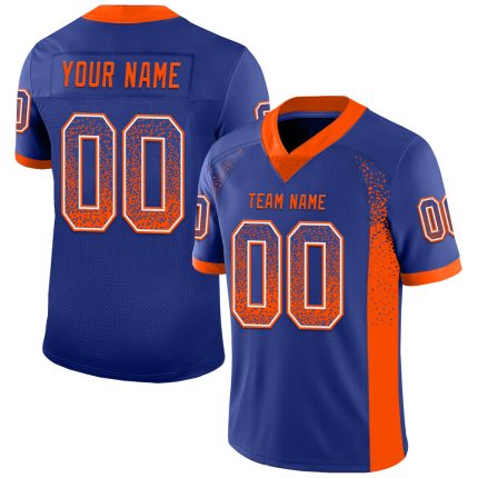 Customizable Orange-White Mesh Football Jersey with Personalized Name and Number - Drift Fashion Team Apparel Personalized