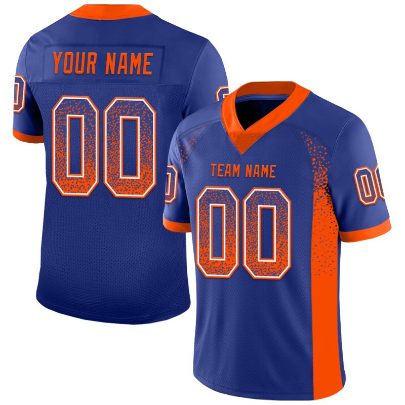 Customizable Orange-White Mesh Football Jersey with Personalized Name and Number - Drift Fashion Team Apparel Personalized