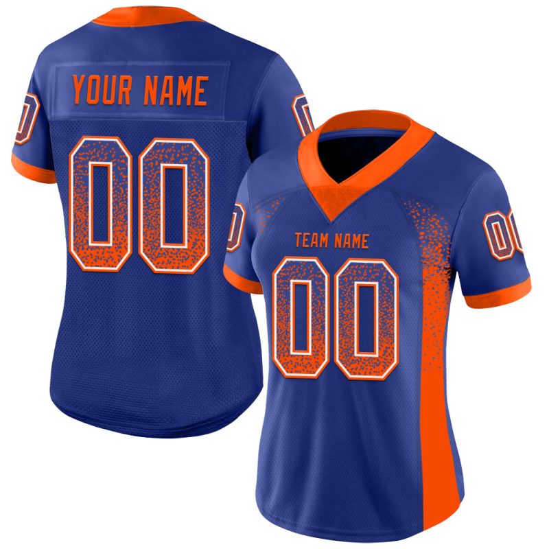 Customizable Orange-White Mesh Football Jersey with Personalized Name and Number - Drift Fashion Team Apparel Personalized