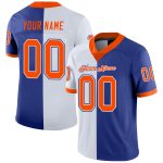 Custom Name and Number Fashion Football Jersey in Royal Orange-White Mesh, Personalized Team Spirit Gear Personalized Royal