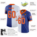Custom Name and Number Fashion Football Jersey in Royal Orange-White Mesh, Personalized Team Spirit Gear Personalized Royal