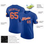 Custom Team Performance T-Shirt with Personalized Name and Number - Royal Orange and White Design Personalized Royal Orange-White