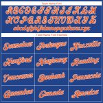 Custom Team Performance T-Shirt with Personalized Name and Number - Royal Orange and White Design Personalized Royal Orange-White