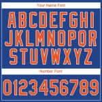 Custom Team Performance T-Shirt with Personalized Name and Number - Royal Orange and White Design Personalized Royal Orange-White