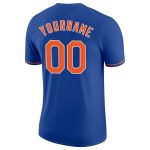 Custom Team Performance T-Shirt with Personalized Name and Number - Royal Orange and White Design Personalized Royal Orange-White