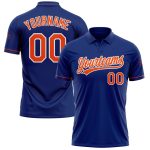 Custom Name Number Personalized Royal Orange-White Performance Golf Polo Shirt Personalized Royal Orange-White Performance