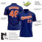 Custom Name Number Personalized Royal Orange-White Performance Golf Polo Shirt Personalized Royal Orange-White Performance